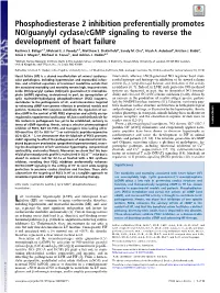 Phosphodiesterase 2 Inhibition Preferentially Promotes NO/Guanylyl Cyclase/Cgmp Signaling to Reverse the Development of Heart Failure