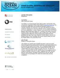 SAVING the OCEAN Bios