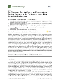 The Mangrove Forests Change and Impacts from Tropical Cyclones in the Philippines Using Time Series Satellite Imagery