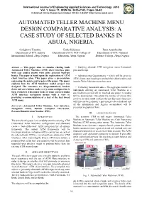 Automated Teller Machine Menu Design Comparative Analysis: a Case Study of Selected Banks in Abuja, Nigeria