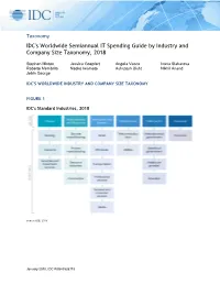 IDC's Worldwide Semiannual IT Spending Guide by Industry and Company Size Taxonomy, 2018