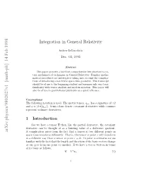 Integration in General Relativity