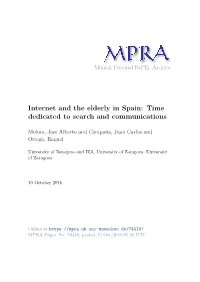 Internet and the Elderly in Spain: Time Dedicated to Search and Communications