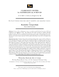 Rostislav Grigorchuk Texas A&M University