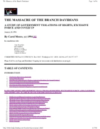 The Massacre of the Branch Davidians Page 1 of 96