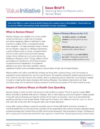 The Value Initiative Issue Brief 5: Improving Value for Patients with a Serious Illness