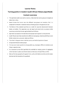 Apartheid) Content Overview