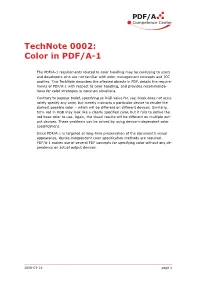 Color in PDF/A-1