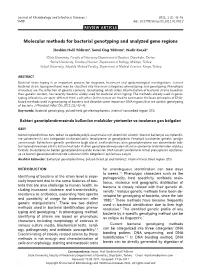 Molecular Methods for Bacterial Genotyping and Analyzed Gene Regions