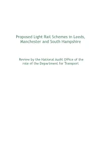 NAO Review: Proposed Light Rail Schemes
