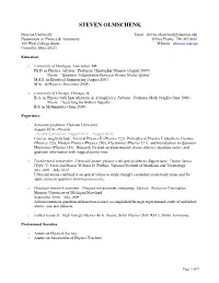 Steven Olmschenk Cv 2019