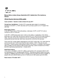 Update from the Insolvency Service