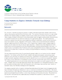 Using Statistics to Explore Attitudes Towards Gene-Editing