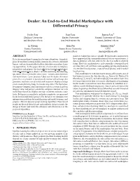 An End-To-End Model Marketplace with Differential Privacy