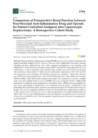 Comparison of Postoperative Renal Function Between Non-Steroidal