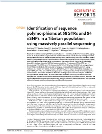 Identification of Sequence Polymorphisms at 58 Strs and 94