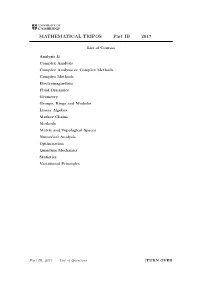 MATHEMATICAL TRIPOS Part IB 2017