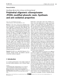 Polyhedral Oligomeric Silsesquioxane (POSS)-Modified Phenolic Resin
