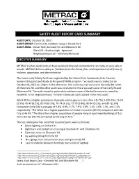 Safety Audit Report Card Summary