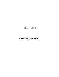 Section 8 Coding Manual