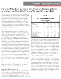 Tech Brief - Distribution Centers