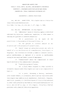 Texas Controlled Substances Act