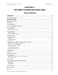(Tmdls) Have Been Developed for the Mainstem of the Willamette River Which Require Reductions in Loading from Several Land Use Sectors Throughout the Basin