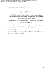 A Flexible Zinc Tetrazolate Framework with Breathing Behaviour on Xenon Adsorption and Selective Adsorption of Xenon Over Other Noble Gases
