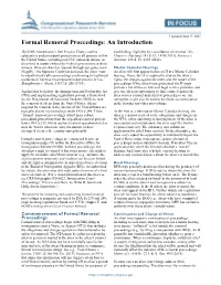 Formal Removal Proceedings: an Introduction