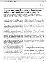 Genome-Wide Association Study in Alopecia Areata Implicates Both Innate and Adaptive Immunity