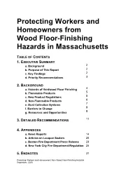 Protecting Workers and Homeowners from Wood Floor-Finishing Hazards in Massachusetts