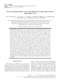 The Early Geological History of the Moon Inferred from Ancient Lunar Meteorite Miller Range 13317