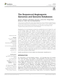 The Sequenced Angiosperm Genomes and Genome Databases