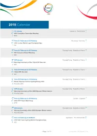 2018 Calendar