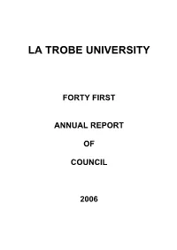 Forty First Annual Report of Council 2006