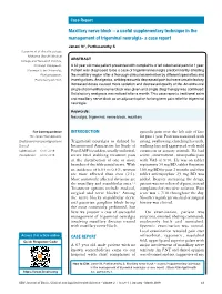 Maxillary Nerve Block – a Useful Supplementary Technique in the Management of Trigeminal Neuralgia- a Case Report
