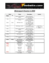 Motorsport Events in 2006