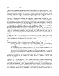 Telecommuting Policy and Procedure Objective