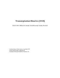 Transneptunian Binaries (2018)