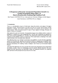 A Response to Brussels' Unexpected Population Growth in a Context Of