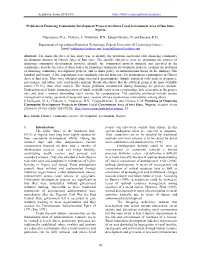 Academia Arena 2014;6(9) 80 Problems of Financing Community Development Projects in Obowo