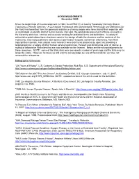 ACKNOWLEDGMENTS December 2009 Since The
