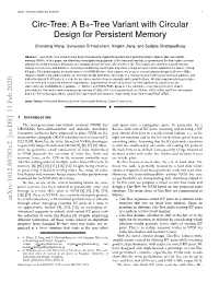 Circ-Tree: a B+-Tree Variant with Circular Design for Persistent Memory