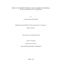 Efficacy of Genetic Testing in Cases of Ambiguous Genitalia