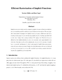 Efficient Rasterization of Implicit Functions