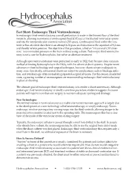 Fact Sheet: Endoscopic Third Ventriculostomy