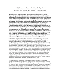 High Temperature Superconductivity in the Cuprates B. Keimer1, S. A