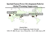 Inertial Fusion Power Development:Path for Global Warming Suppression