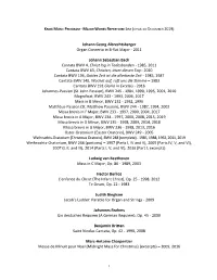 Knox Music Program- Major Works List Updated December 2019