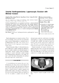 Urachal Xanthogranuloma: Laparoscopic Excision with Minimal Incision